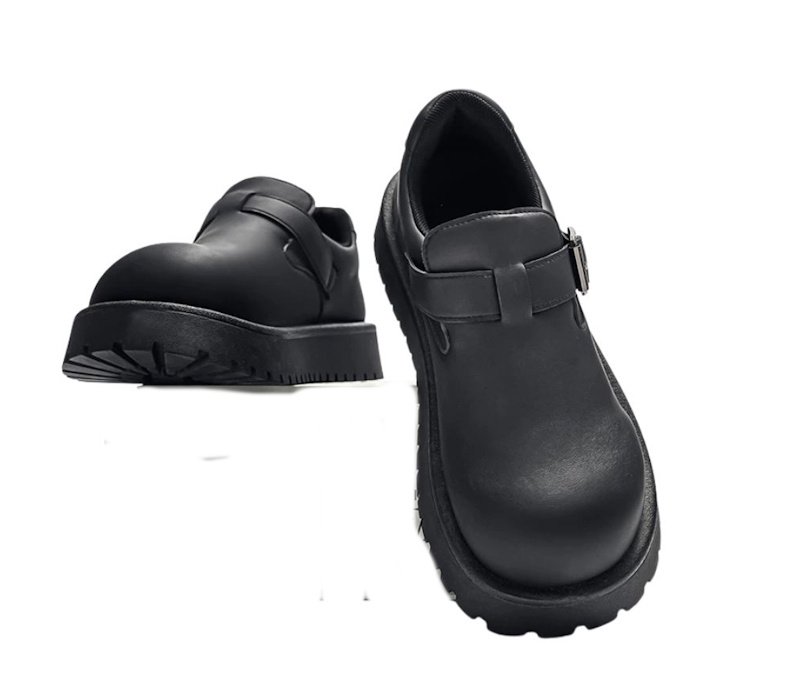 画像6: Mens Unisex Wide-Toe Leather Slip-Ons Sneakers  ビッグトゥレザースリッポンローファースニーカー シューズ (6)