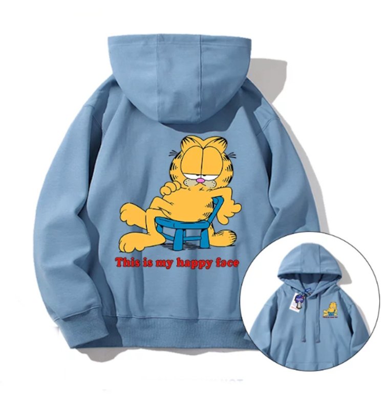 画像9: Unisex Relaxed Garfield Hoodie　ユニセックス 男女兼用リラックスガーフィールドプリント フーディーパーカースウェット (9)