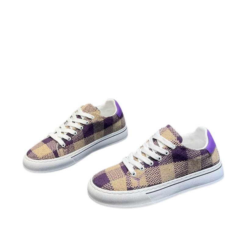 画像4: UnisexCheckered Damier Lace-Up Platform Sneakers 　ユニセックス 男女兼用 チェックダミエレースアッププラットフォームスニーカー (4)