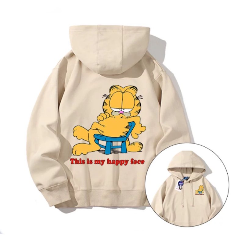 画像5: Unisex Relaxed Garfield Hoodie　ユニセックス 男女兼用リラックスガーフィールドプリント フーディーパーカースウェット (5)