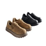 画像4: Mens Unisex Wide-Toe Leather Slip-Ons Sneakers  ビッグトゥレザースリッポンローファースニーカー シューズ (4)