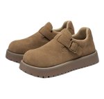 画像1: Mens Unisex Wide-Toe Leather Slip-Ons Sneakers  ビッグトゥレザースリッポンローファースニーカー シューズ (1)