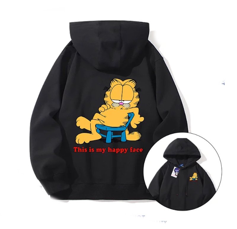 画像3: Unisex Relaxed Garfield Hoodie　ユニセックス 男女兼用リラックスガーフィールドプリント フーディーパーカースウェット (3)