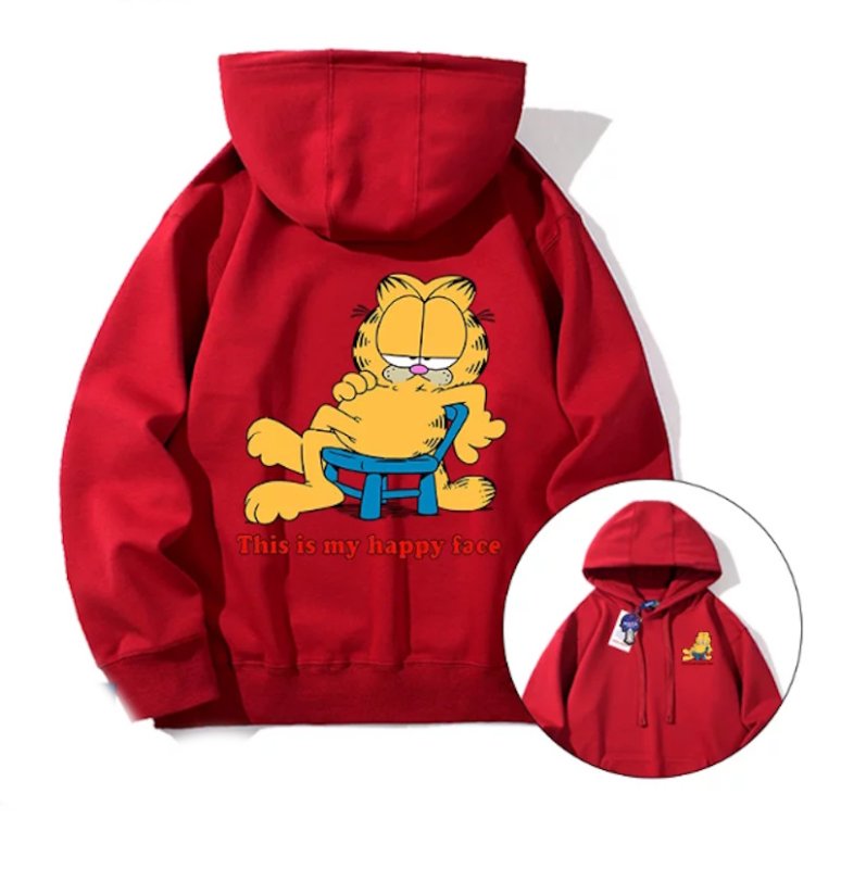 画像6: Unisex Relaxed Garfield Hoodie　ユニセックス 男女兼用リラックスガーフィールドプリント フーディーパーカースウェット (6)