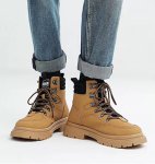 画像4: High-top lace-up work/combat boots　男女兼用ユニセックスレザーハイカットレースアップマーティンワークブーツ (4)