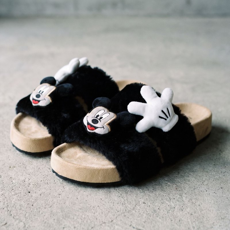画像4: Mickey Mouse plush platform fur sandal slippers shoes ミッキーマウス ファー ぬいぐるみ 厚底 ファー サンダル スリッパ シューズ (4)