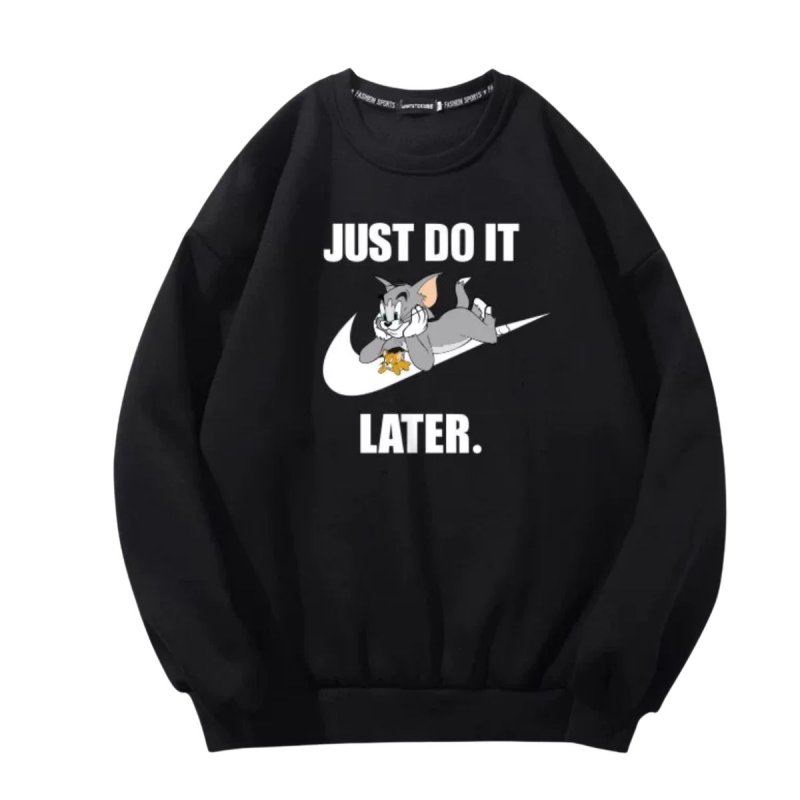 画像2: JUST DO IT LATER Big Tom and Jerry Broken swoosh sweat  ユニセックス男女兼用 トムとジェリー スウォッシュ スウェットトレーナー (2)