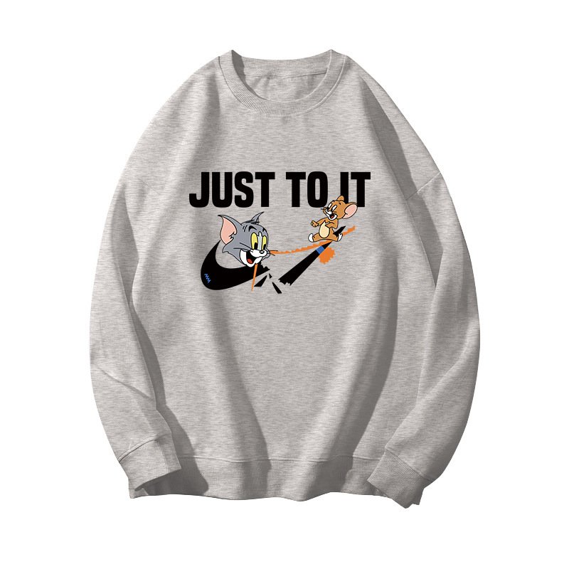 画像1: SALE セール Nasa Tom & Jerry JUST TO IT Broken Swoosh print Sweat Shirt  ユニセックス 男女兼用 ナサ トムとジェリー トム＆ジェリー ブロークンスウッシュ プリント スウェットシャツ トレーナー  (1)