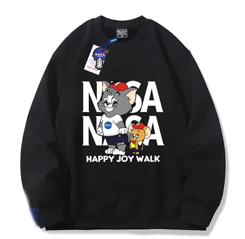 画像1: Unisex NASA x Happy Joy Walk: Tom and Jerry Sweatshirt ユニセックス 男女兼用 ナサ×ハッピージョイウォークトムとジェリースウェットトレーナー (1)
