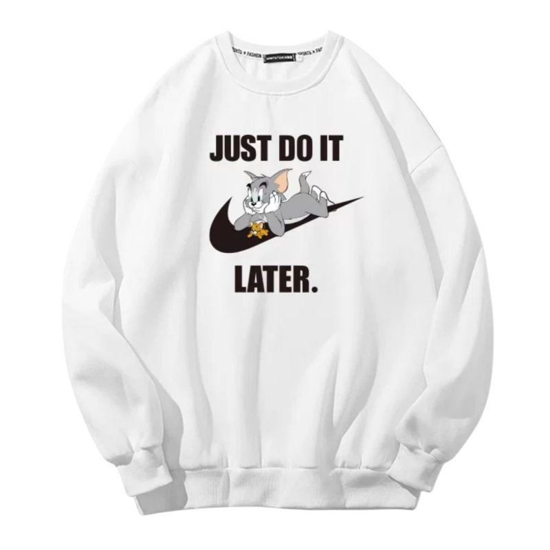 画像3: JUST DO IT LATER Big Tom and Jerry Broken swoosh sweat  ユニセックス男女兼用 トムとジェリー スウォッシュ スウェットトレーナー (3)