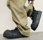 画像5: Unisex Chunky-soled outdoor-style lace-up sneaker boots　ユニセックス 男女兼用 厚底チャンキーソールレースアップアウトドアスタイルスニーカーブーツ (5)