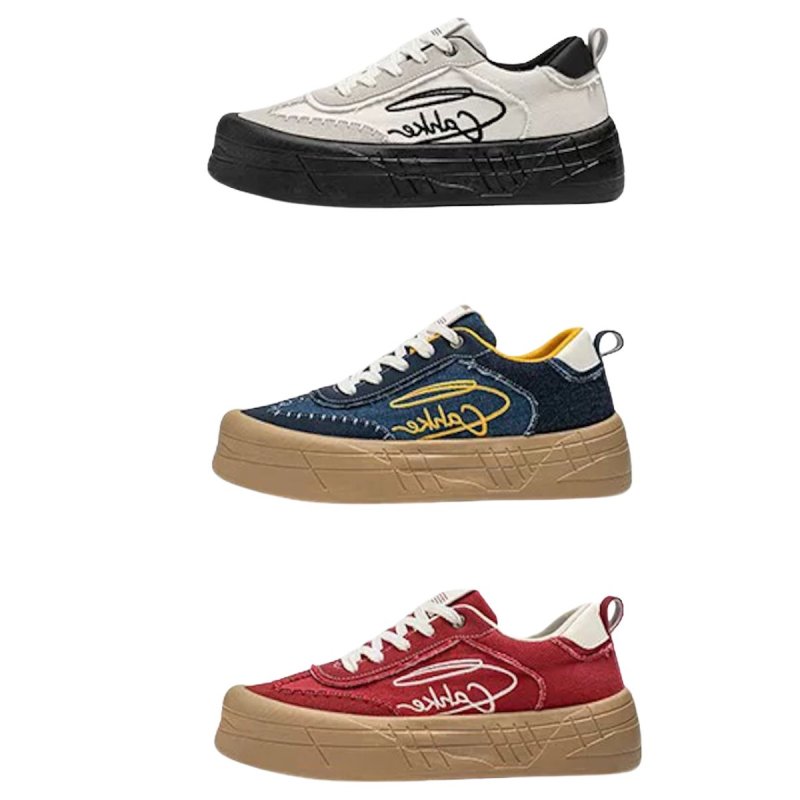 画像7: Unisex Platform Canvas German-Style Lace-Up Sneakers　ユニセックス 男女兼用 厚底キャンバスジャーマニースタイルレースアップスニーカー (7)