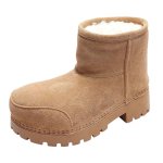 画像10: New retro big toe chunky leather sheepskin boots  ビッグトウプラットフォーム本革レザーブーツ  (10)