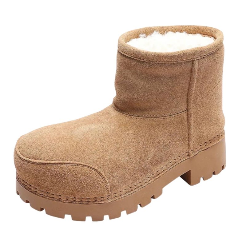 画像10: New retro big toe chunky leather sheepskin boots  ビッグトウプラットフォーム本革レザーブーツ  (10)