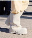 画像3: New retro big toe chunky leather sheepskin boots  ビッグトウプラットフォーム本革レザーブーツ  (3)