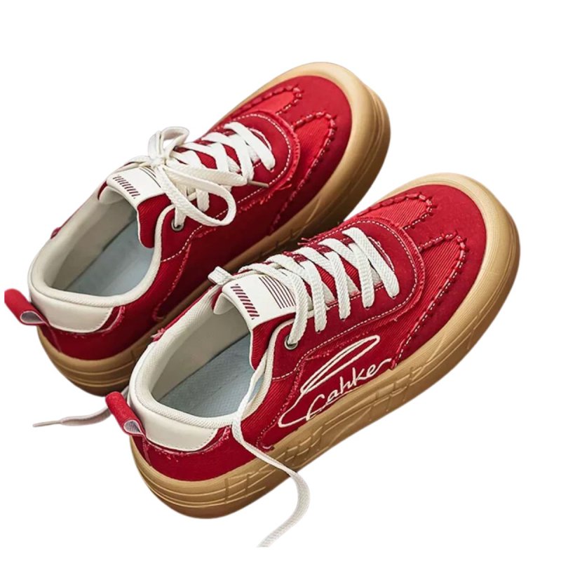 画像5: Unisex Platform Canvas German-Style Lace-Up Sneakers　ユニセックス 男女兼用 厚底キャンバスジャーマニースタイルレースアップスニーカー (5)