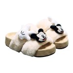 画像3: Mickey Mouse plush platform fur sandal slippers shoes ミッキーマウス ファー ぬいぐるみ 厚底 ファー サンダル スリッパ シューズ (3)