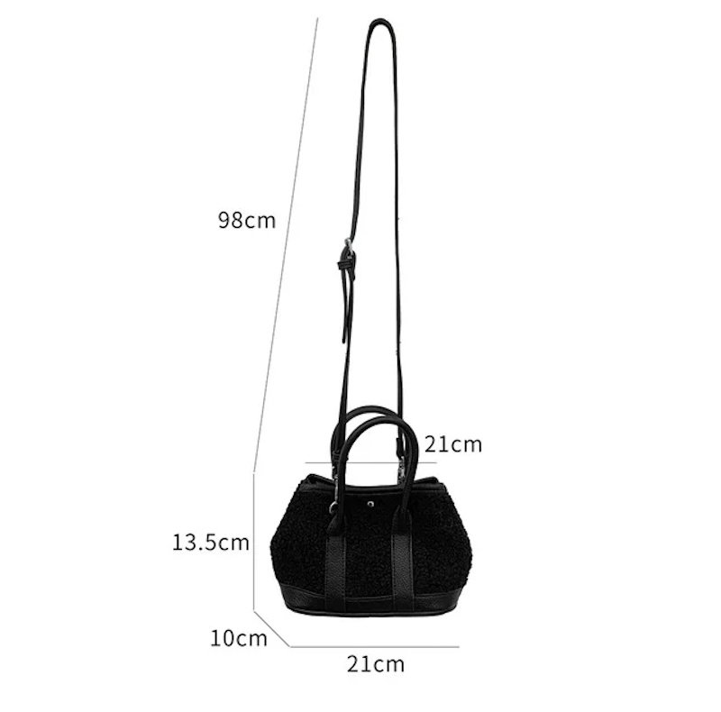 画像5: Mellard Lambswool Mini Garden Party Tote Crossbody Bag　メラード ラムウールミニガーデンパーティートートクロスボディーバッグ (5)