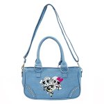 画像1: Puff Powerpuff Girls Denim Mini Tote Shoulder BagCrossbody Bag　パフパワフルガールズデニムミニトートショルダークロスボディーバッグ (1)