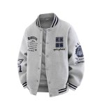 画像3:  KXBS Emblem Logo Embroidered Varsity Jacket Baseball Jacket ユニセックス男女兼用KXBSエンブレムロゴ刺繍スタジアムジャンパー スタジャン (3)