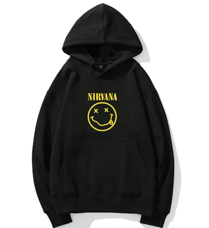 画像1: Unisex Nirvana x Smile Hoodie Band   ニルヴァーナ×スマイルフーディパーカースウェット バンド (1)