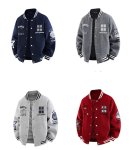 画像6:  KXBS Emblem Logo Embroidered Varsity Jacket Baseball Jacket ユニセックス男女兼用KXBSエンブレムロゴ刺繍スタジアムジャンパー スタジャン (6)
