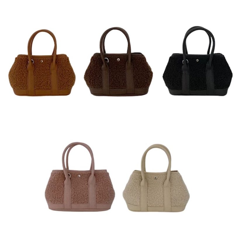 画像1: Mellard Lambswool Mini Garden Party Tote Crossbody Bag　メラード ラムウールミニガーデンパーティートートクロスボディーバッグ (1)