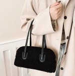 画像7: Horizontal faux-fur tote/shoulder/underarm bag　横長ファートートショルダーアンダーアームバッグ (7)