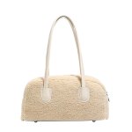 画像2: Horizontal faux-fur tote/shoulder/underarm bag　横長ファートートショルダーアンダーアームバッグ (2)