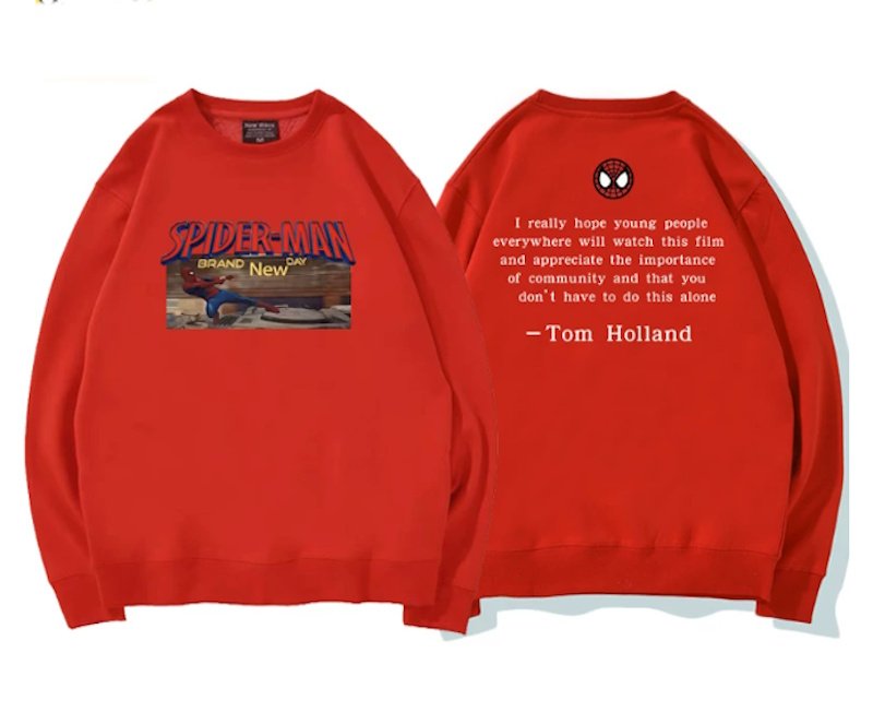 画像5: Spider-Man Photo Print Sweatshirt ユニセックス男女兼用 フォトプリントスパイダーマンスウェットトレーナー (5)