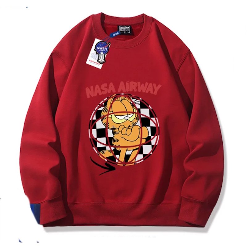 画像8: Unisex NASA x Damiesphere Sphere x Garfield Sweatshirt　ユニセックス 男女兼用NASA×ダミエスフィア球体×ガーフィールドスウェットガーフィールドプリント フーディーパーカースウェット (8)