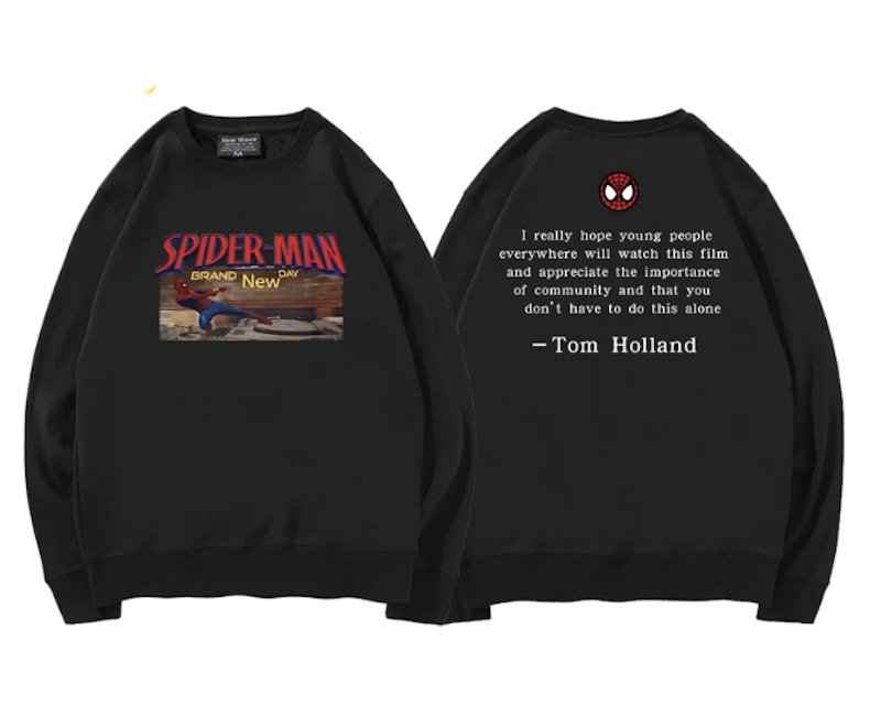 画像2: Spider-Man Photo Print Sweatshirt ユニセックス男女兼用 フォトプリントスパイダーマンスウェットトレーナー (2)