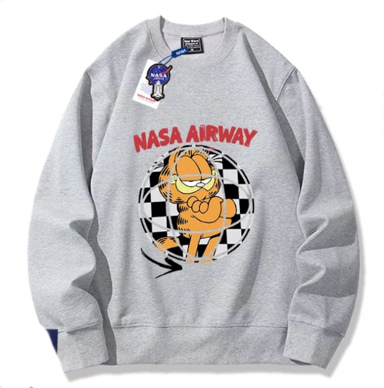 画像4: Unisex NASA x Damiesphere Sphere x Garfield Sweatshirt　ユニセックス 男女兼用NASA×ダミエスフィア球体×ガーフィールドスウェットガーフィールドプリント フーディーパーカースウェット (4)