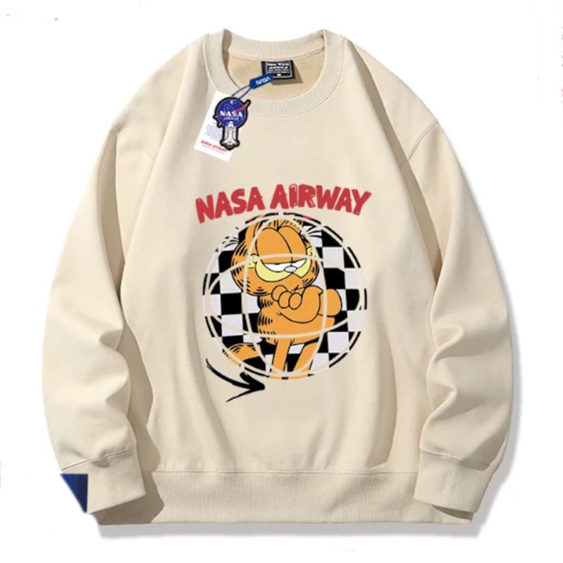 画像2: Unisex NASA x Damiesphere Sphere x Garfield Sweatshirt　ユニセックス 男女兼用NASA×ダミエスフィア球体×ガーフィールドスウェットガーフィールドプリント フーディーパーカースウェット (2)