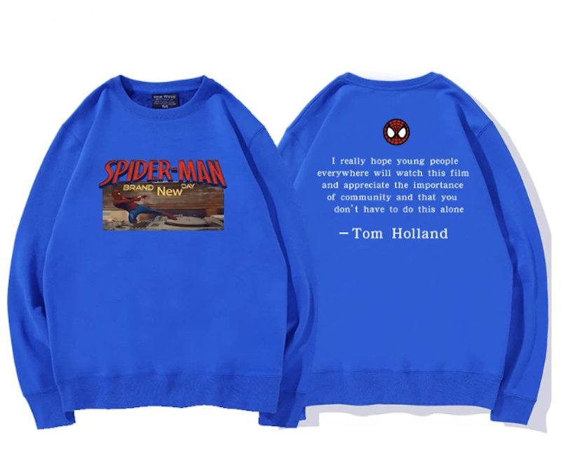 画像4: Spider-Man Photo Print Sweatshirt ユニセックス男女兼用 フォトプリントスパイダーマンスウェットトレーナー (4)