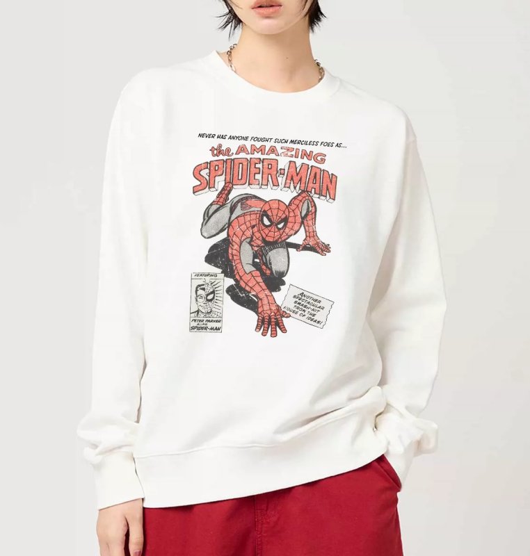 画像4: Spider-Man Vintage-Style Sweatshirt ユニセックス男女兼用 スパイダーマンヴィンテージスタイルスウェットトレーナー (4)