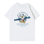 画像1: Astronauts Donald duck Print Short Sleeve T-Shirt ドナルドダック 宇宙飛行士 プリント ラウンドネック Tシャツ ユニセックス 男女兼用 (1)