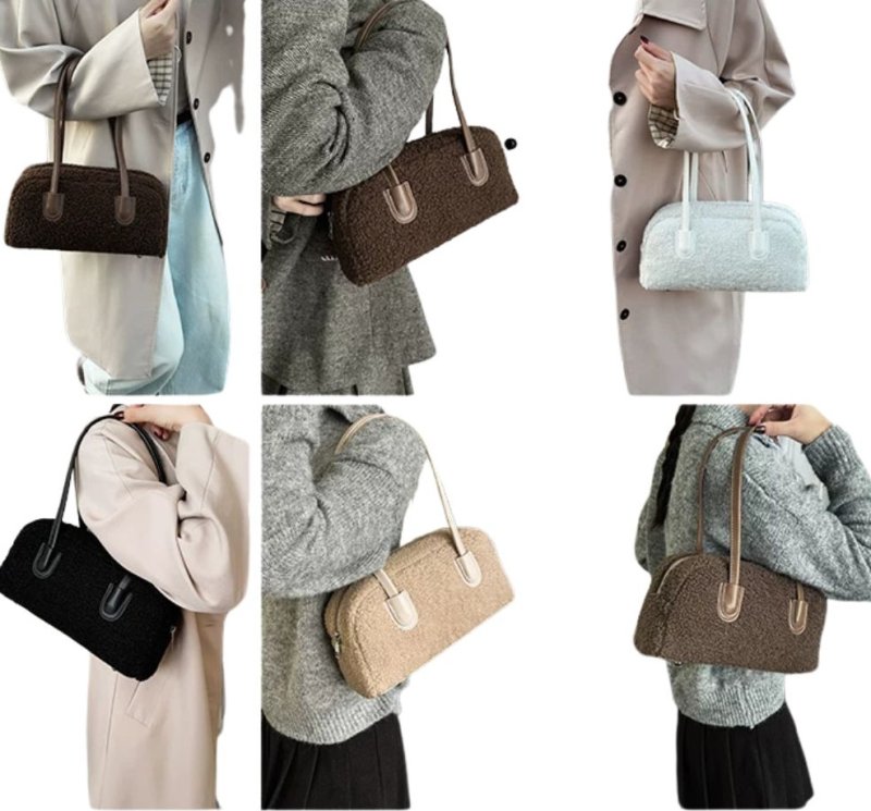 画像6: Horizontal faux-fur tote/shoulder/underarm bag　横長ファートートショルダーアンダーアームバッグ (6)