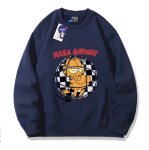 画像1: Unisex NASA x Damiesphere Sphere x Garfield Sweatshirt　ユニセックス 男女兼用NASA×ダミエスフィア球体×ガーフィールドスウェットガーフィールドプリント フーディーパーカースウェット (1)
