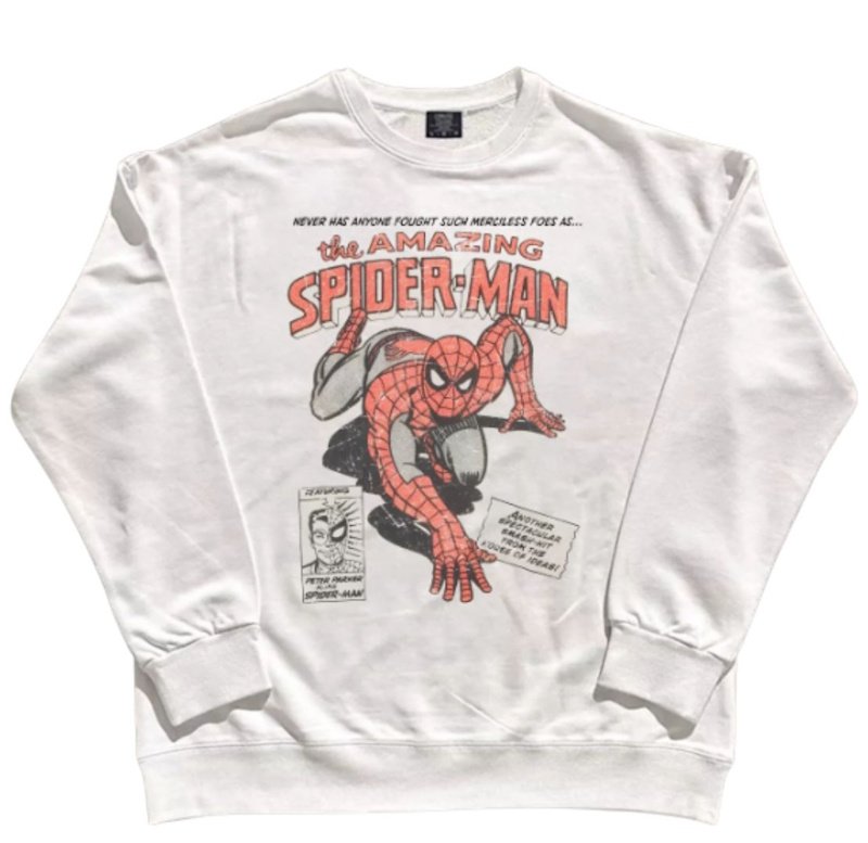 画像1: Spider-Man Vintage-Style Sweatshirt ユニセックス男女兼用 スパイダーマンヴィンテージスタイルスウェットトレーナー (1)