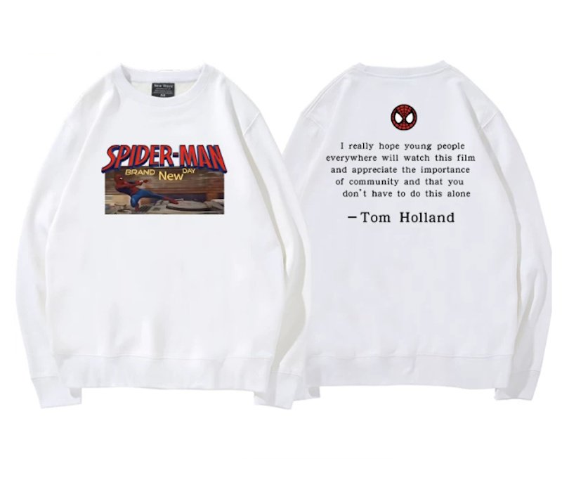 画像1: Spider-Man Photo Print Sweatshirt ユニセックス男女兼用 フォトプリントスパイダーマンスウェットトレーナー (1)