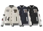 画像11: TFOUR Stand-Collar Varsity Jacket with Leather Sleeves and American-Style Embroidery　ユニセックス男女兼用TFOURスタンドカラーレザースリーブ アメリカン刺繍スタジアムジャケット (11)