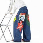 画像3: Felix the cat barrel leg jeans pants 男女兼用 ユニセックス フィリックス・ザ・キャット バレルレッグ ジーンズ ワイドパンツ (3)