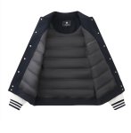画像4: TFOUR Stand-Collar Varsity Jacket with Leather Sleeves and American-Style Embroidery　ユニセックス男女兼用TFOURスタンドカラーレザースリーブ アメリカン刺繍スタジアムジャケット (4)