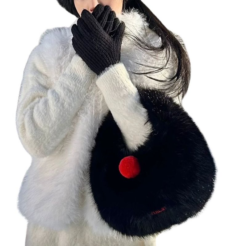 画像6: 7THLAT Round Pom-Pom Fur Handbag　7THLATラウンドポンポンファーハンドバッグ (6)