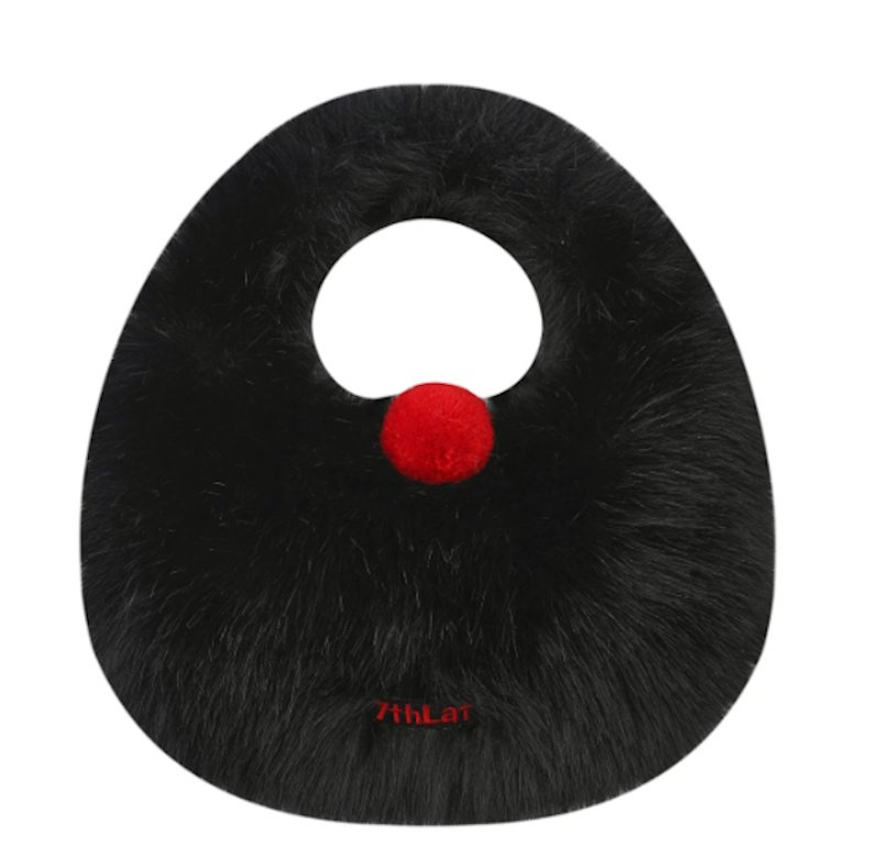 画像1: 7THLAT Round Pom-Pom Fur Handbag　7THLATラウンドポンポンファーハンドバッグ (1)