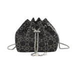 画像3: Woman’s denim & beaded quilting chain shoulder tote shoulder bag  デニム＆ビーズ キルティング トートショルダー バッグ (3)