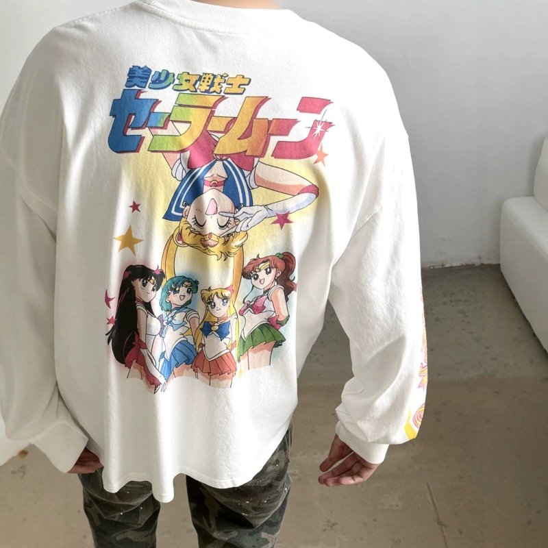 画像3: Sailor Moon Washed Long-Sleeve T-Shirt　ユニセックス 男女兼用セーラームーンウォッシュ長袖Tシャツ (3)