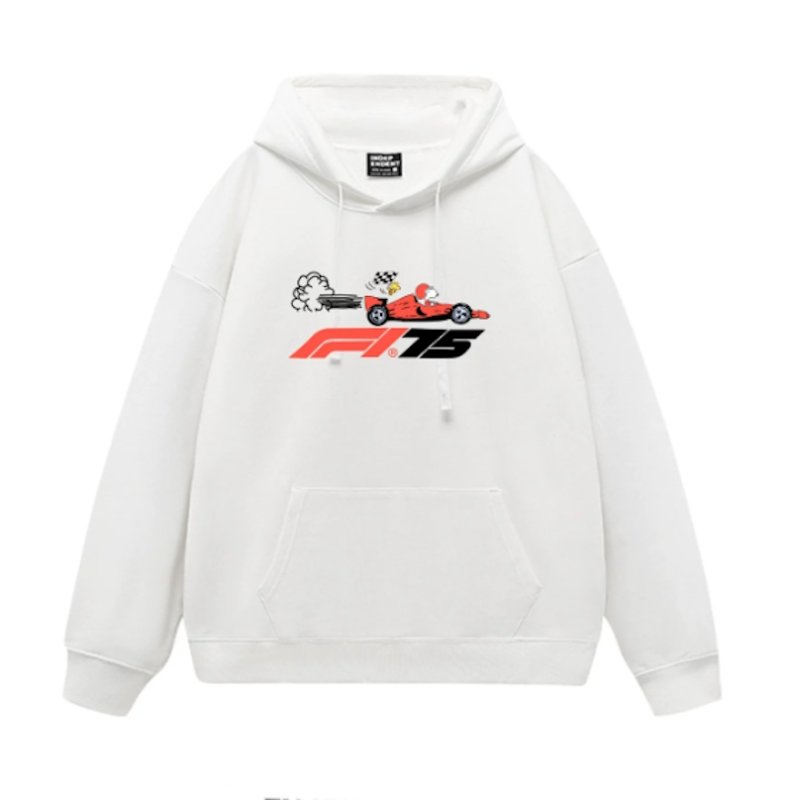 画像1: Unisex Snoopy x F1 Print Hoodie  男女兼用ユニセックススヌーピー×F1フーディパーカースウェット バンド (1)