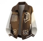 画像2: Color-block collared varsity jacket　ユニセックス男女兼用襟付き アメリカン刺繍スタジアムジャケットスタジャン (2)